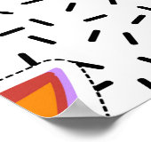 Poster Arrière - plan motif transparent avec patch cartoo (Coin)
