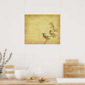 Poster Arrière - plan papier bambou Grunge (Cuisine)