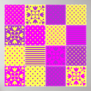 Poster arrière - plan patchwork avec différents art motif