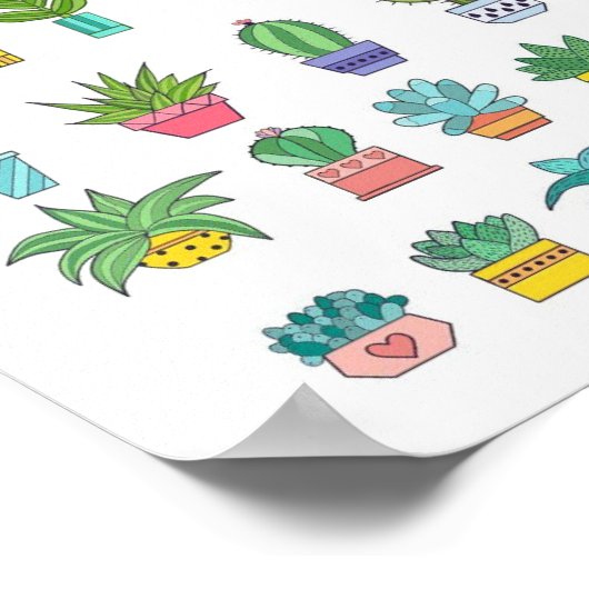 Poster Arrière - plan plante Cactus (Coin)