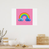 Poster Arrière - plan Rainbow Joyeux anniversaire (Cuisine)