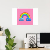 Poster Arrière - plan Rainbow Joyeux anniversaire (Bureau à domicile)