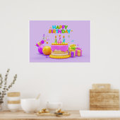 Poster Arrière - plan Rainbow Joyeux anniversaire (Cuisine)
