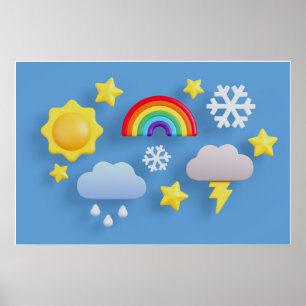 Poster Arrière - plan Rainbow Joyeux anniversaire