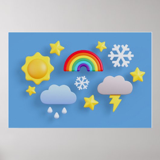 Poster Arrière - plan Rainbow Joyeux anniversaire (Devant)