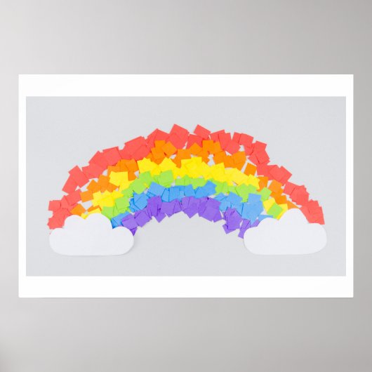 Poster Arrière - plan Rainbow Joyeux anniversaire (Devant)