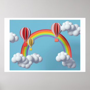Poster Arrière - plan Rainbow Joyeux anniversaire