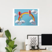 Poster Arrière - plan Rainbow Joyeux anniversaire (Bureau à domicile)