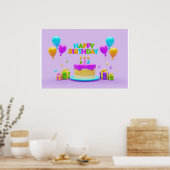 Poster Arrière - plan Rainbow Joyeux anniversaire (Cuisine)