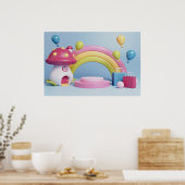 Poster Arrière - plan Rainbow Joyeux anniversaire (Cuisine)