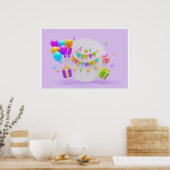 Poster Arrière - plan Rainbow Joyeux anniversaire (Cuisine)