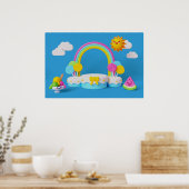 Poster Arrière - plan Rainbow Joyeux anniversaire (Cuisine)