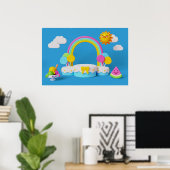 Poster Arrière - plan Rainbow Joyeux anniversaire (Bureau à domicile)
