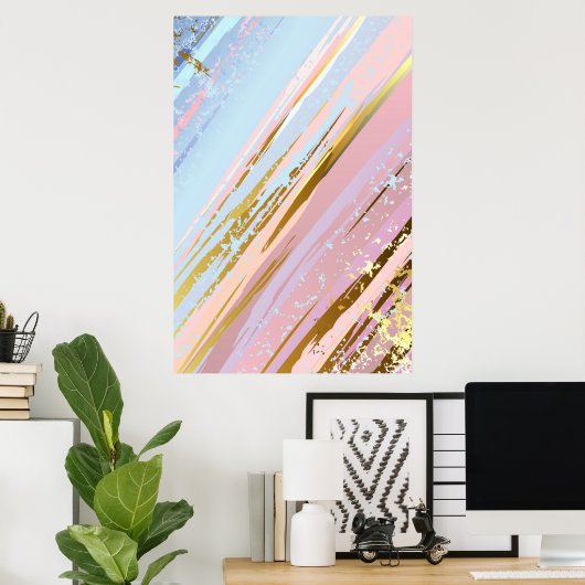 Poster Arrière - plan rose texturé (Bureau à domicile)