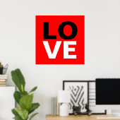 Poster Arrière-plan rouge unique d'amour romantique (Bureau à domicile)