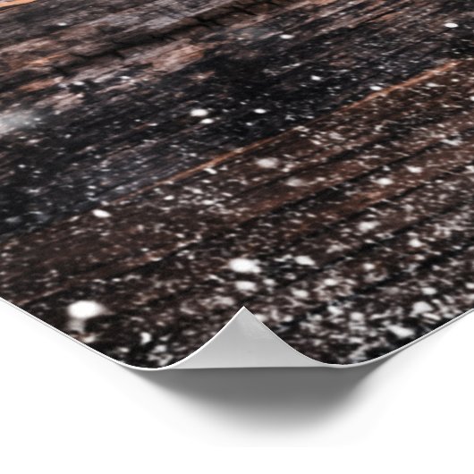 Poster Arrière - plan rustique de Noël, planches en bois. (Coin)