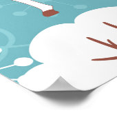 Poster Arrière-plan sans couture avec cerf pour l'hiver e (Coin)