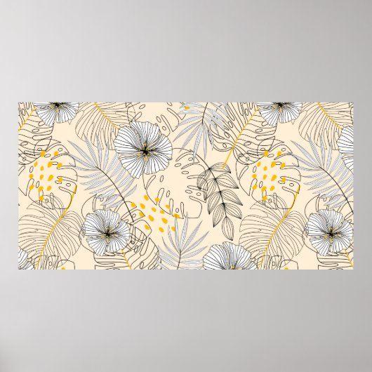 Poster Arrière - plan sans faille avec plantes, feuilles  (Devant)