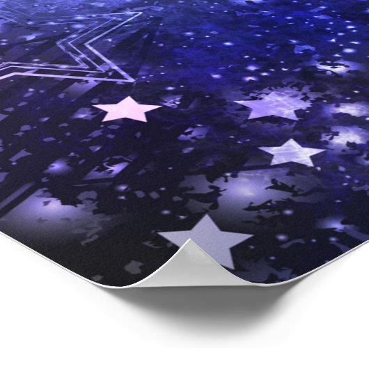 Poster Arrière - plan spatial avec étoiles (Coin)