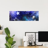 Poster Arrière - plan spatial avec étoiles (Bureau à domicile)