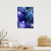 Poster Arrière - plan spatial avec étoiles (Cuisine)