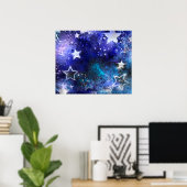 Poster Arrière - plan spatial avec étoiles (Bureau à domicile)