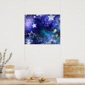 Poster Arrière - plan spatial avec étoiles (Cuisine)