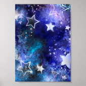 Poster Arrière - plan spatial avec étoiles (Devant)