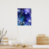 Poster Arrière - plan spatial avec étoiles (Cuisine)