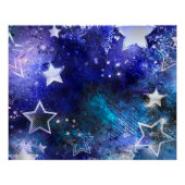 Poster Arrière - plan spatial avec étoiles (Devant)