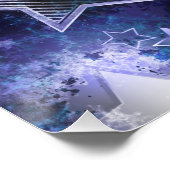 Poster Arrière - plan spatial avec étoiles (Coin)