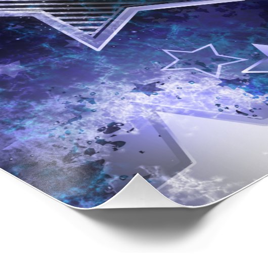 Poster Arrière - plan spatial avec étoiles (Coin)
