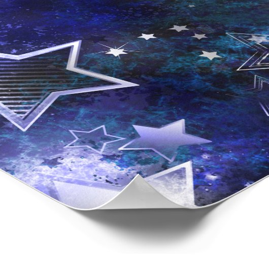 Poster Arrière - plan spatial avec étoiles (Coin)