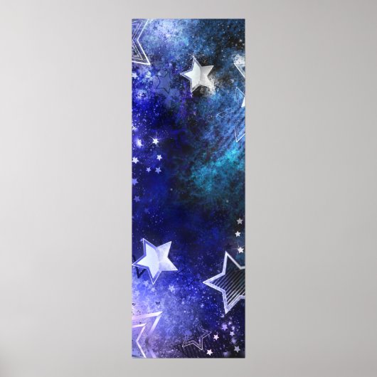 Poster Arrière - plan spatial avec étoiles (Devant)