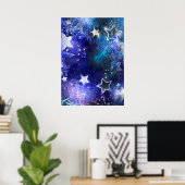 Poster Arrière - plan spatial avec étoiles (Bureau à domicile)