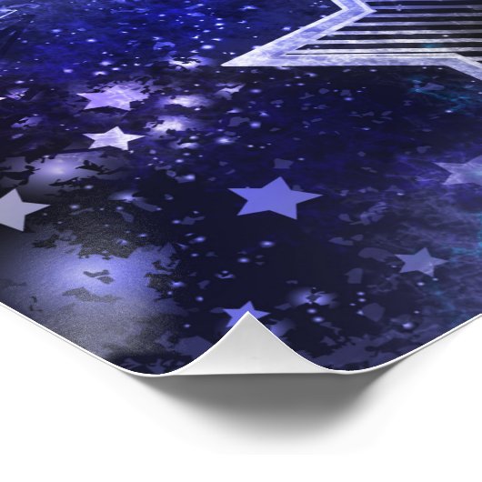 Poster Arrière - plan spatial avec étoiles (Coin)