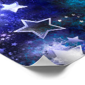 Poster Arrière - plan spatial avec étoiles (Coin)