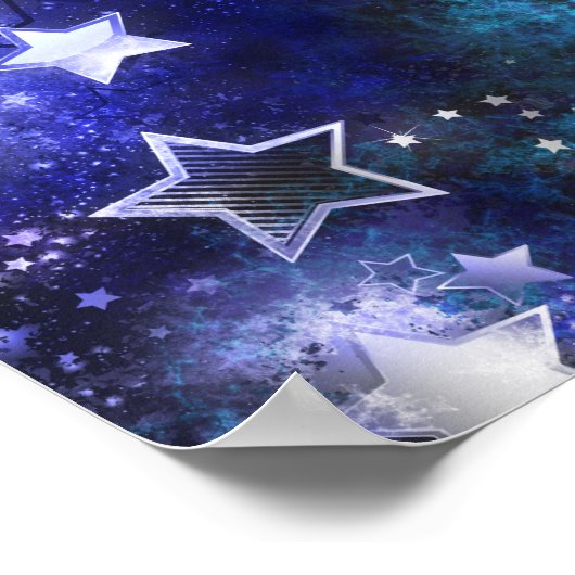 Poster Arrière - plan spatial avec étoiles (Coin)