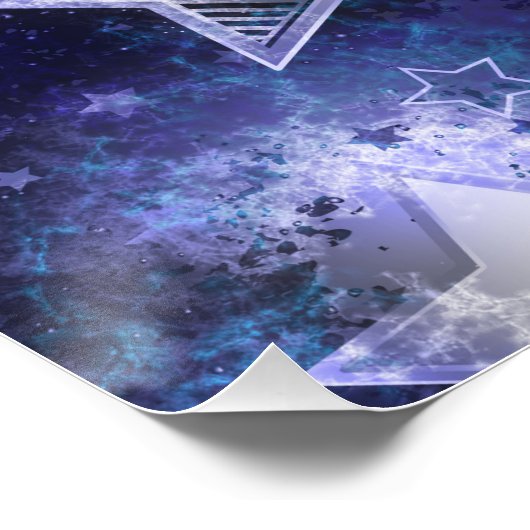 Poster Arrière - plan spatial avec étoiles (Coin)