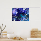 Poster Arrière - plan spatial avec étoiles (Cuisine)