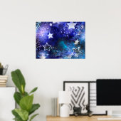 Poster Arrière - plan spatial avec étoiles (Bureau à domicile)