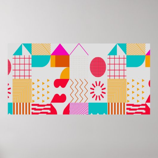 Poster Arrière - plan tendance aux formes simples. Geo co (Devant)