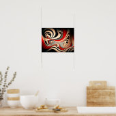 Poster arrière - plan tourbillon rouge et noir Abstrait. (Cuisine)