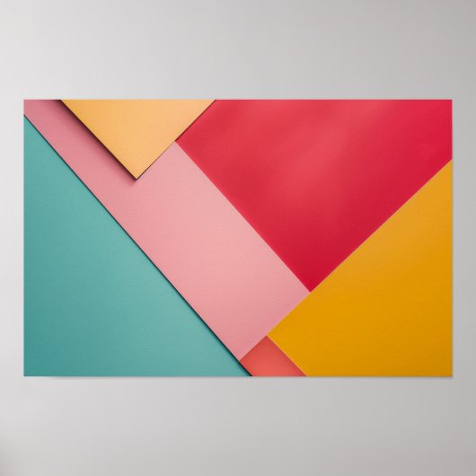 Poster Arrière - plan triangles colorés (Devant)
