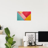 Poster Arrière - plan triangles colorés (Bureau à domicile)