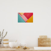 Poster Arrière - plan triangles colorés (Cuisine)