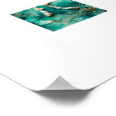 Poster Arrière - plan Turquoise de la licorne blanche mag (Coin)