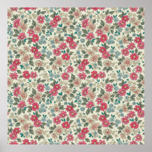Poster arrière - plan vintage fleuri. Modèle floral avec
