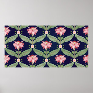 Poster Arrière - plan vintage floral sans couture. Fleur