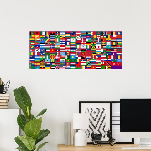 Poster Arrière - plan World Flags (Bureau à domicile)